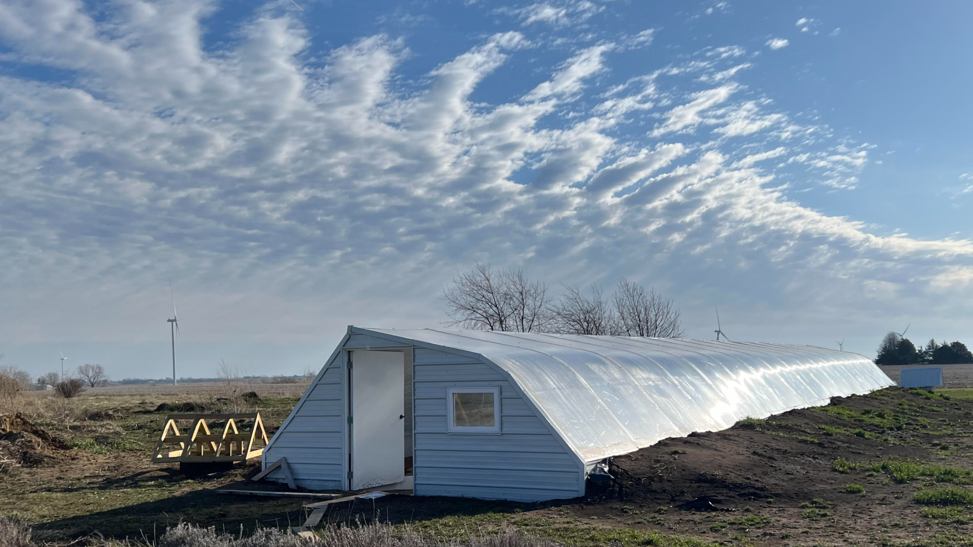 A photo of a geothermal greenhouse