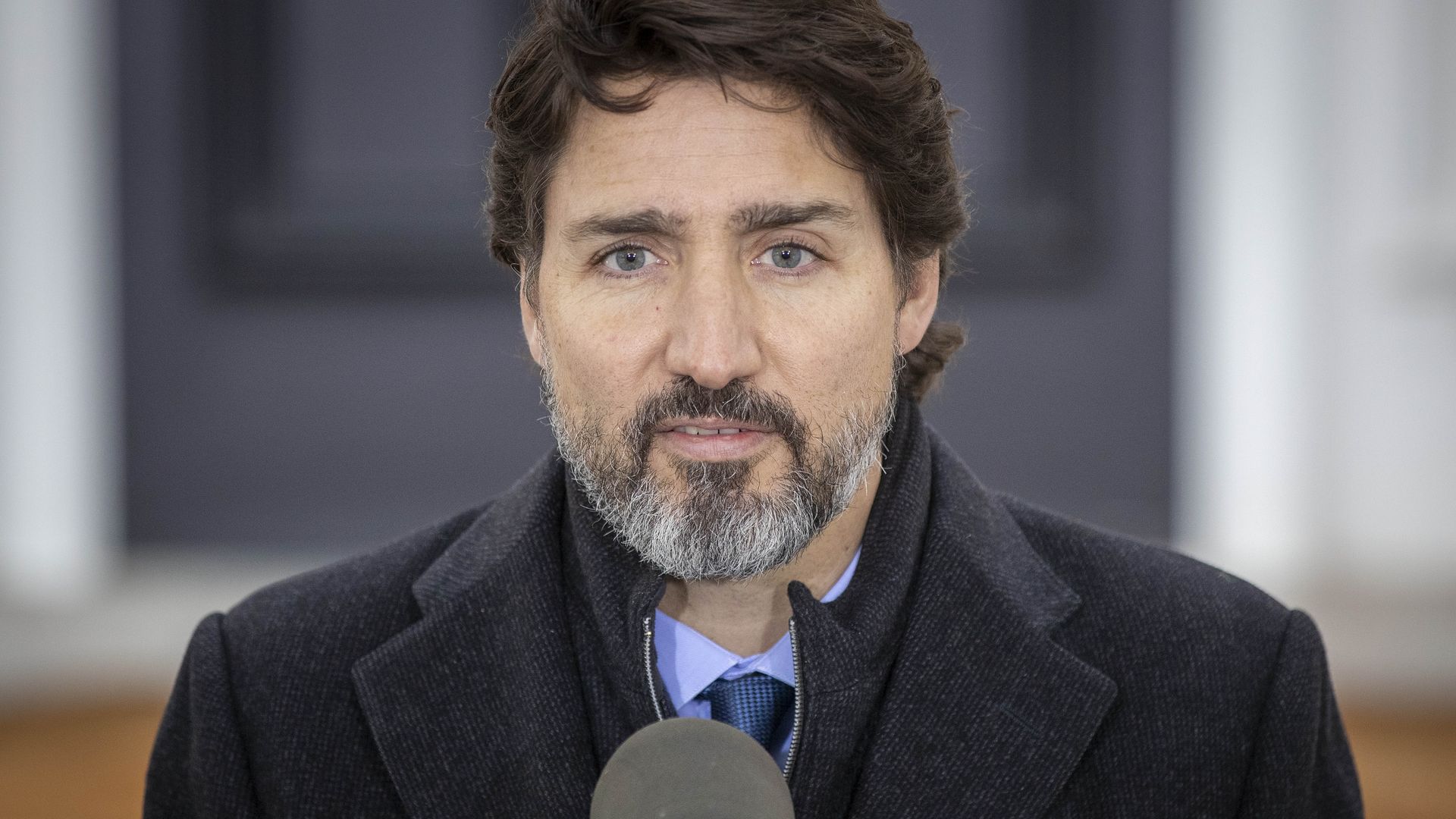 Canadian Prime Minister Justin Trudeau speaks during a Covid-19 pandemic briefing from Rideau Cottage in Ottawa on November 20