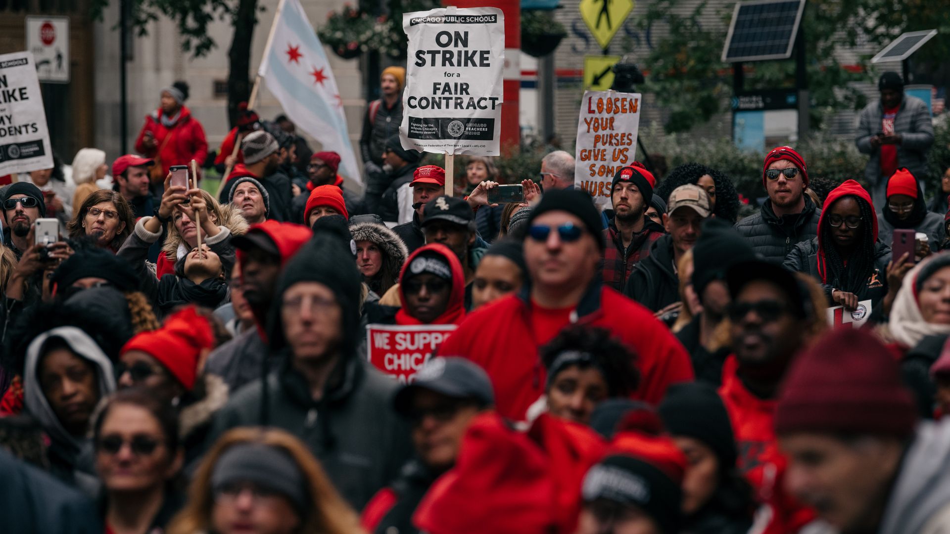 A photo of strikers.