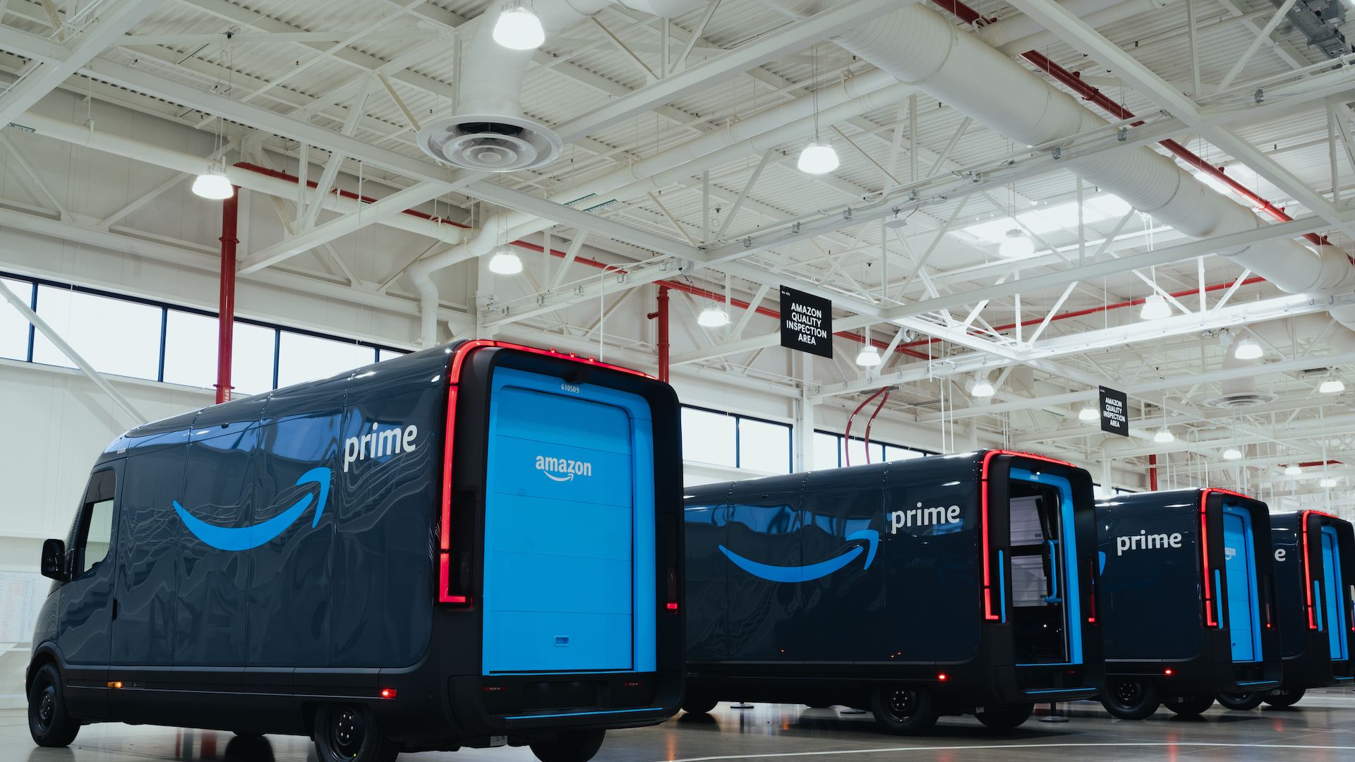 Photo of Amazon's electric delivery vans