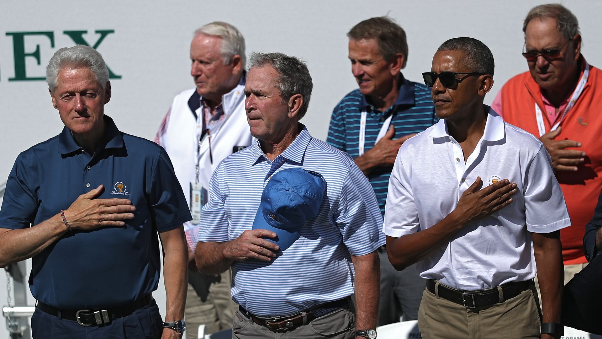 Presidents Clinton, George W. Bush and Obama