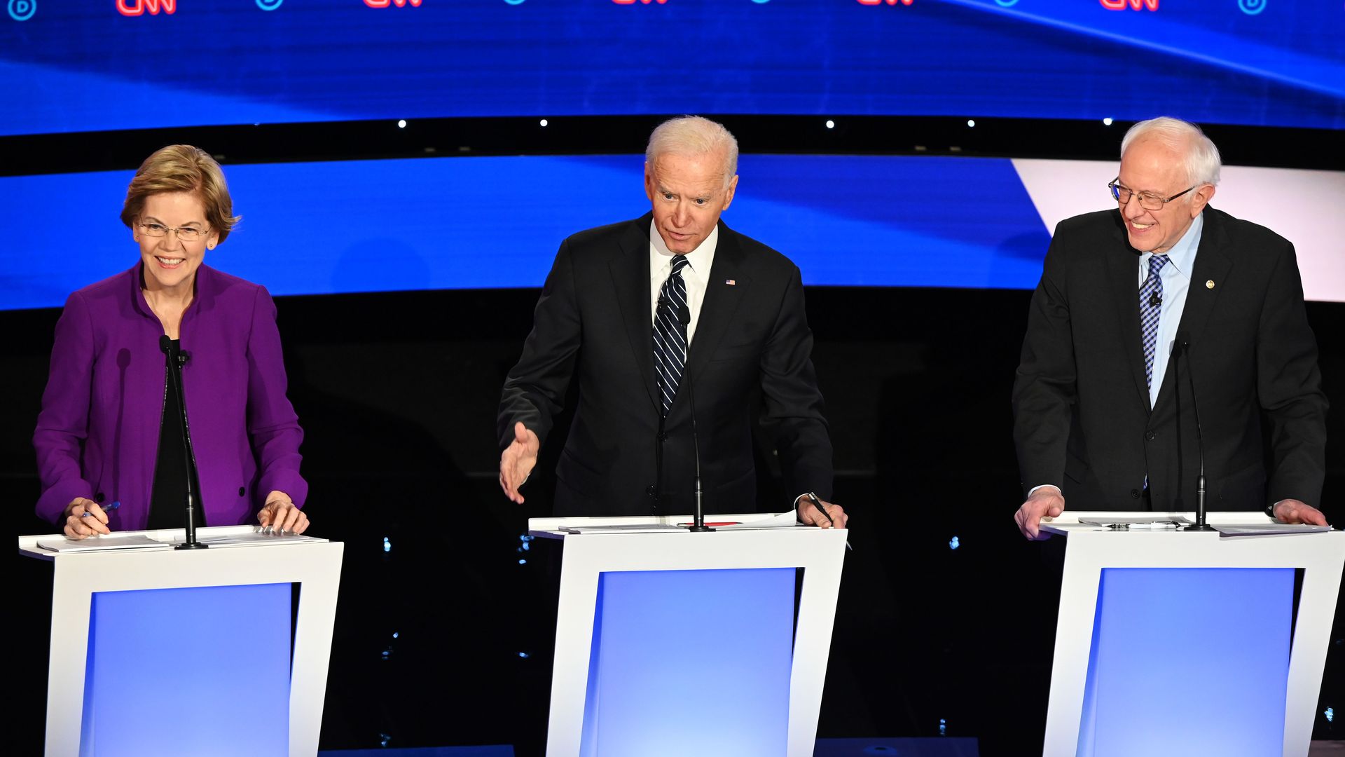 Sen. Elizabeth Warren, former Vice President Joe Biden, Sen. Bernie Sanders