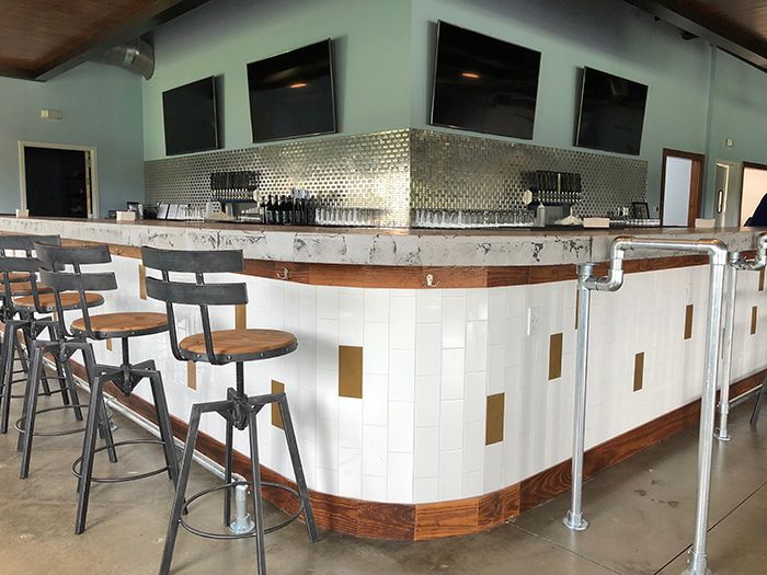 Middle James Brewing bar and tvs