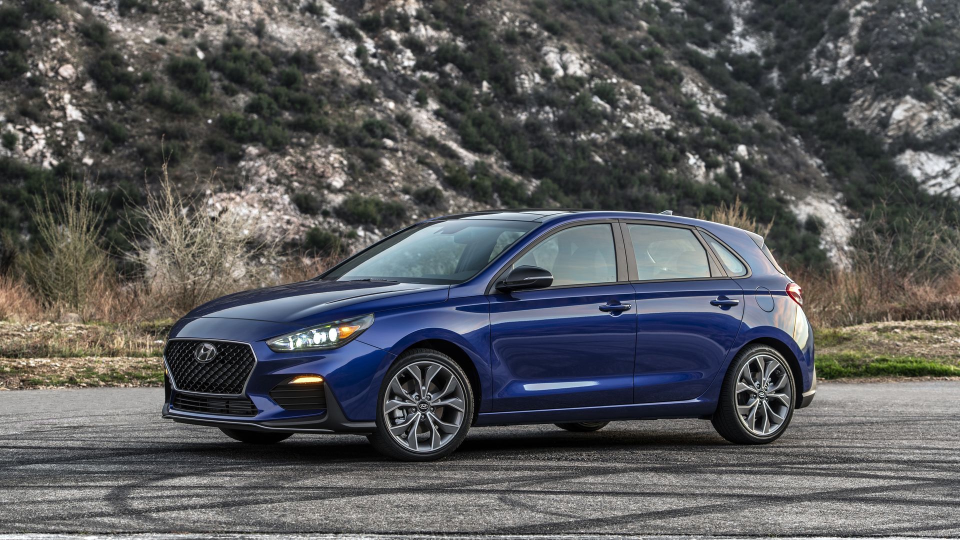 Image of blue Hyundai Elantra GT N-Line hatchback