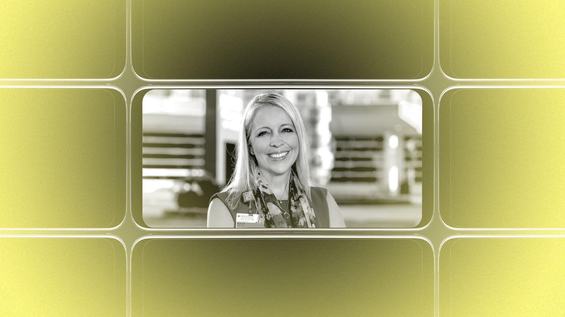 Photo illustration of a headshot of K. Alicia Schulhof.
