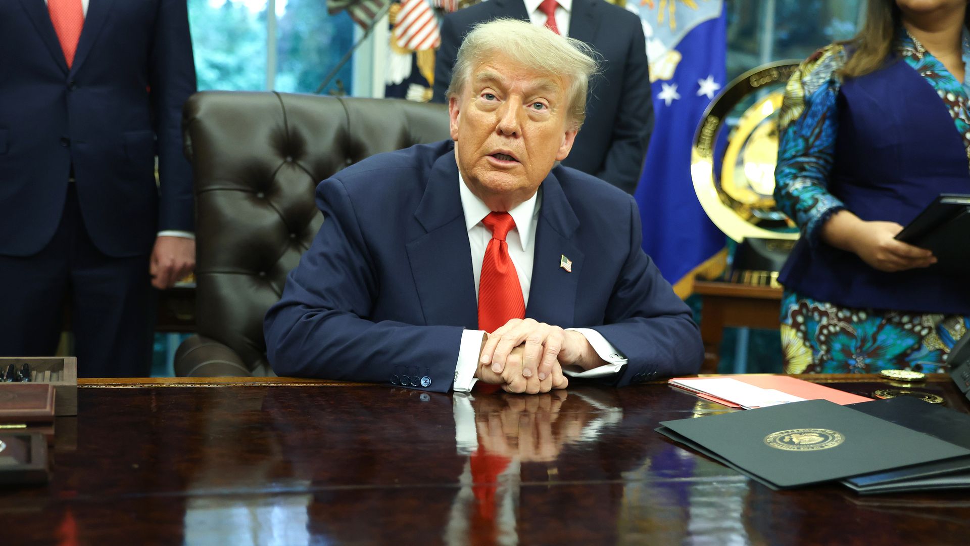 President Trump in the Oval Office.