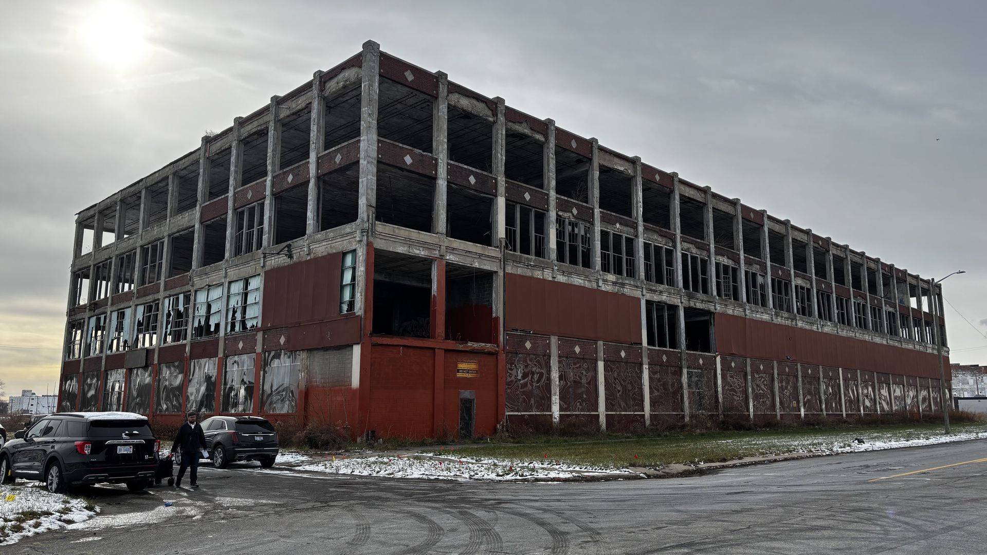A portion of the Packard Plant that developers say will be a mixed-use facility on East Grand Boulevard.