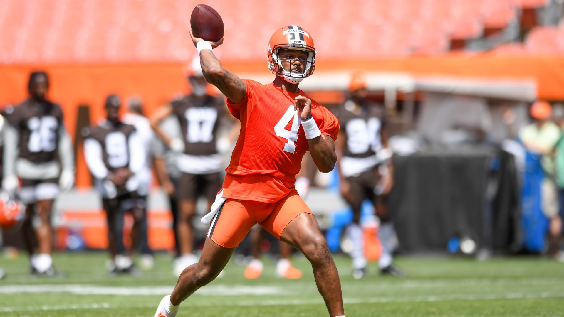 Deshaun Watson at Cleveland Browns practice