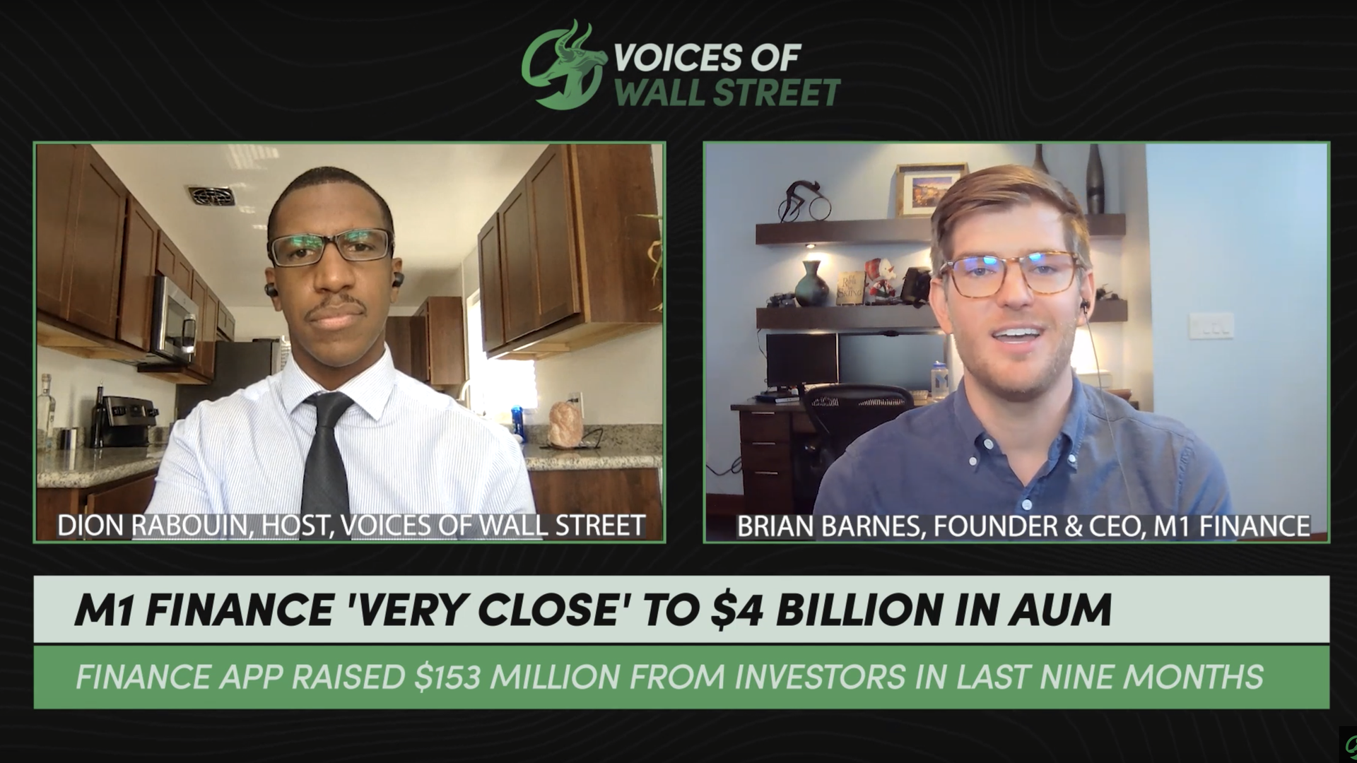 Screenshot of Voices of Wall Street with Dion Rabouin and Brian Barnes
