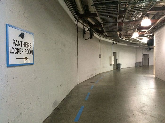 wide hallway under bank of america stadium