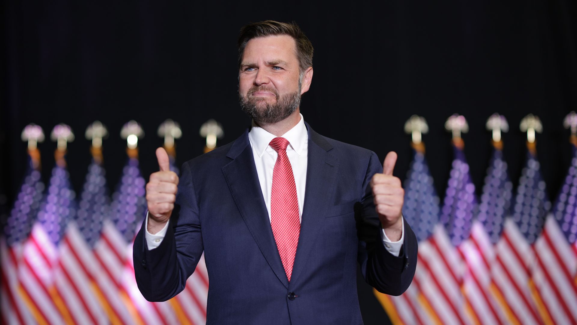 Sen. JD Vance gives a thumbs up.