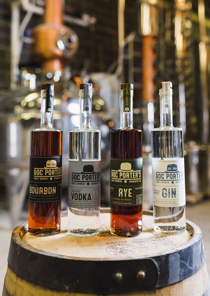 doc porter's distillery charlotte bottle of liquor