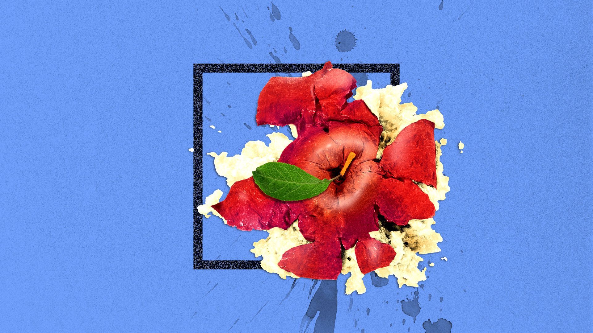 Illustration of a smashed apple on a ballot checkbox.