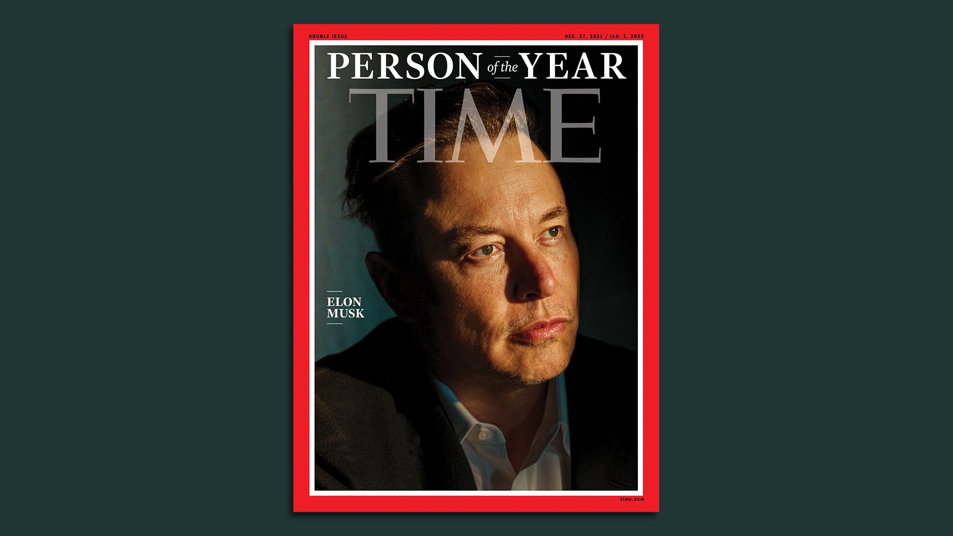 Image of Elon Musk on the cover of Time magazine as its 2021 Person of the Year
