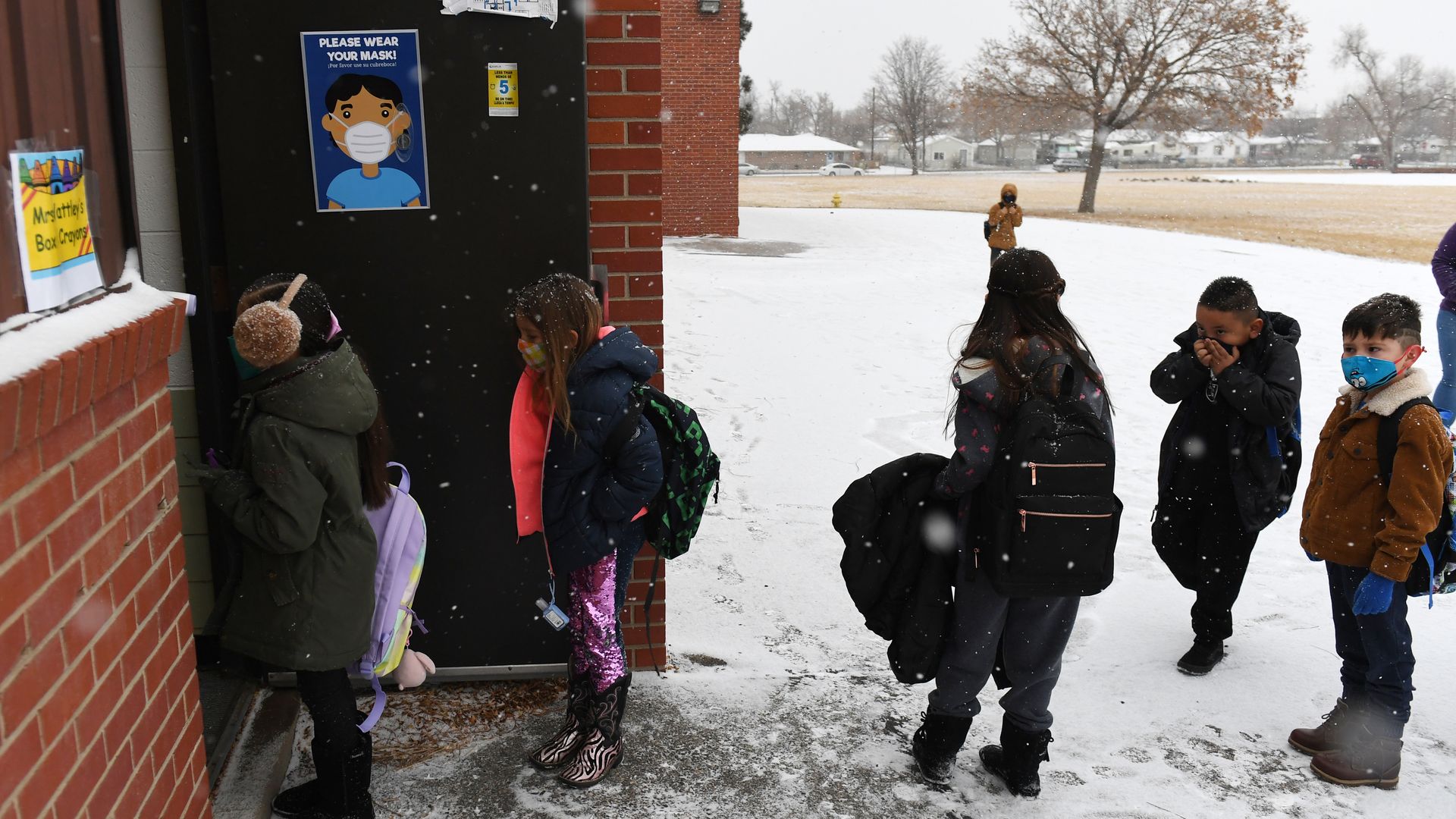 1st grade students of Rose Hill Elementary in Commerce City, Colorado, in January.