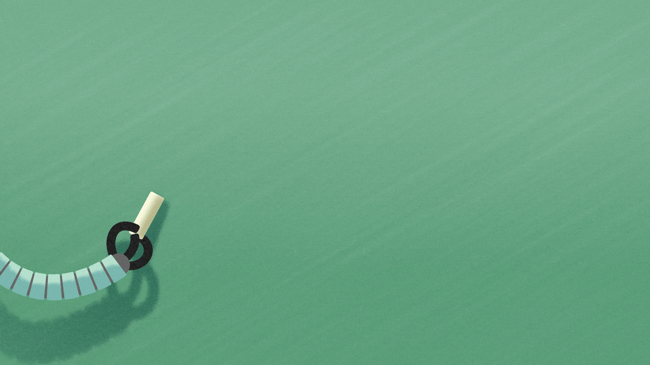 Animated illustration of a robot arm drawing a sparkle emoji on a chalkboard.