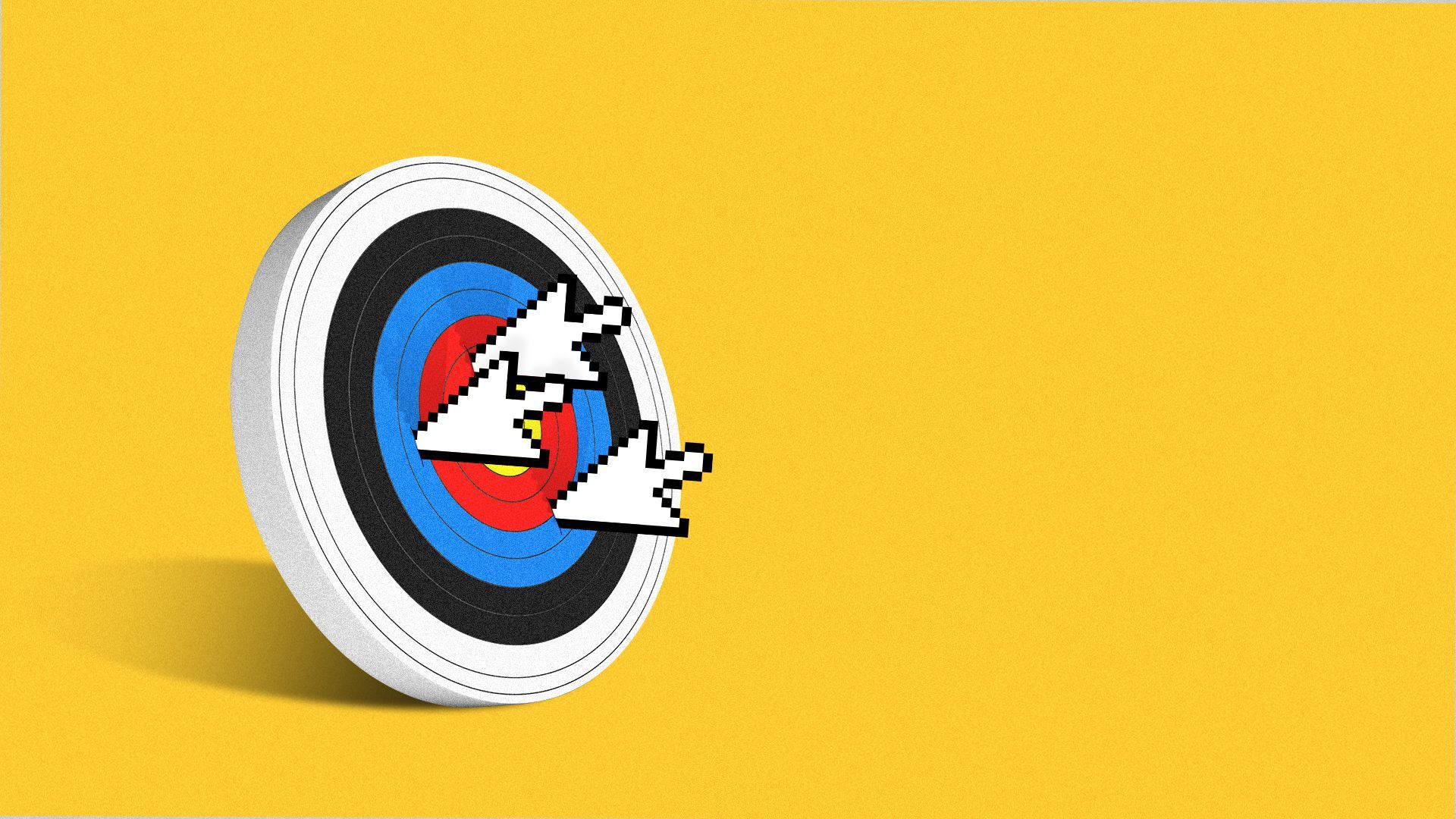 Illustration of cursors as arrows embedded in a target. 