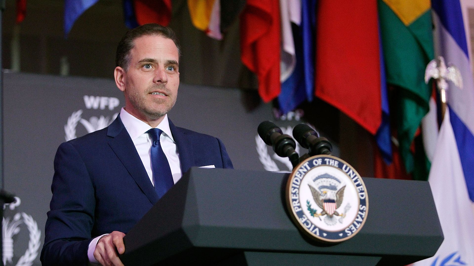Photo of Hunter Biden speaking from a podium