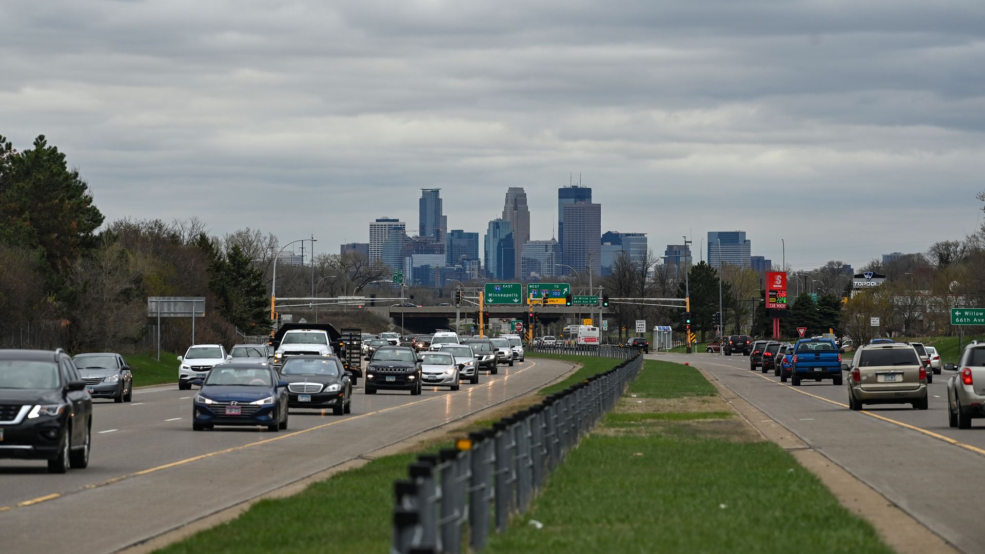 Traffic on a freeway