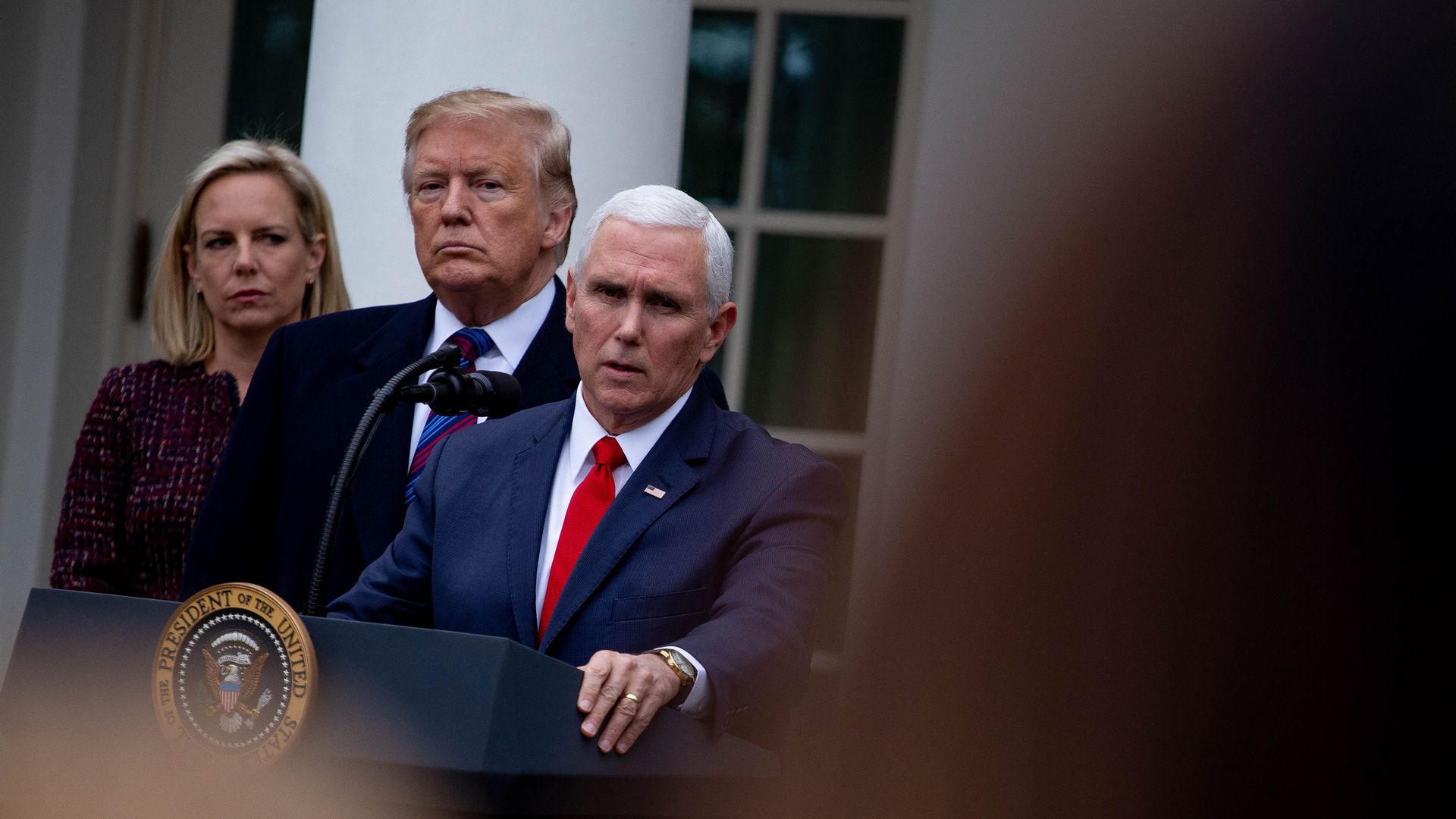 Nielsen, Trump and Pence