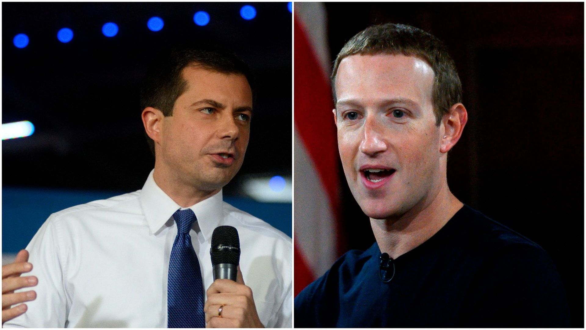 Pete Buttigieg and Mark Zuckerberg