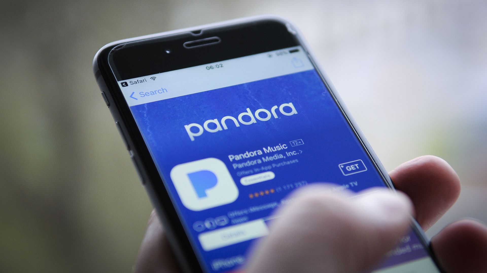 Pandora app on a mobile phone.