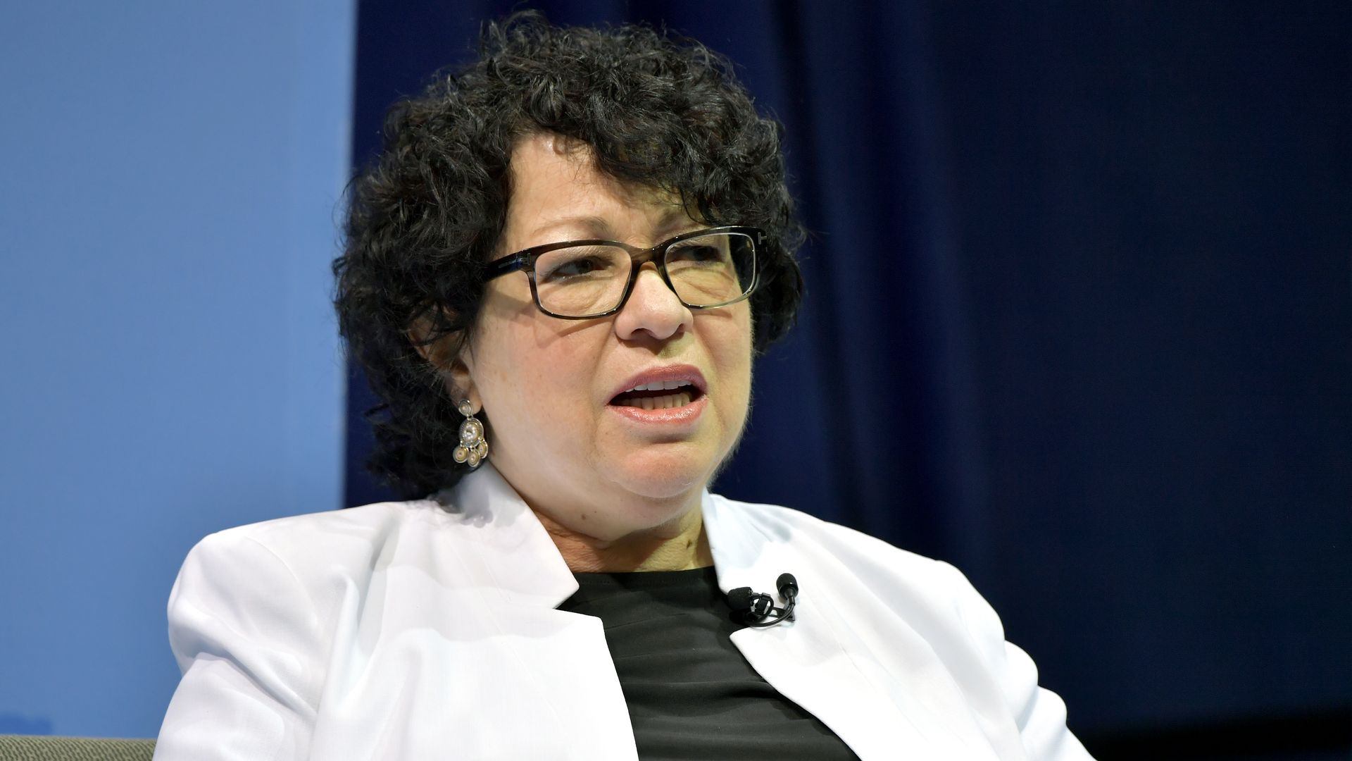 In this image, Supreme Court Justice Sonia Sotomayor sits 