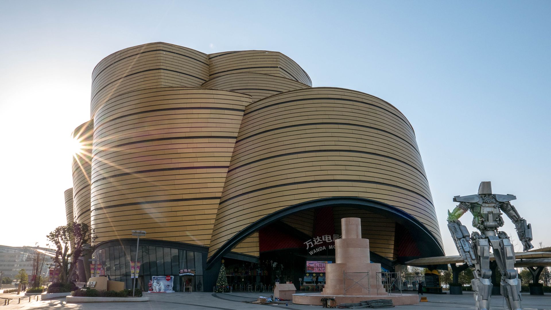 Photo of one of Wang's huge cinemas in China