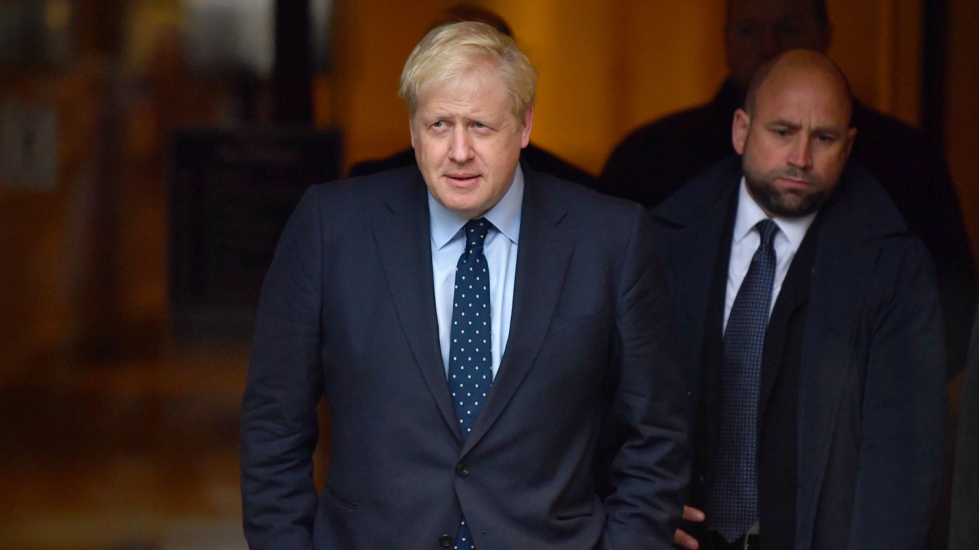 Prime Minister, Boris Johnson leaves his hotel for the Andrew Marr Show on September 29