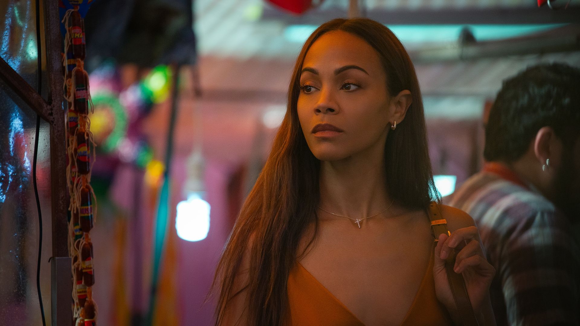 Zoe Saldana in a scene from "Emilia Pérez." 
