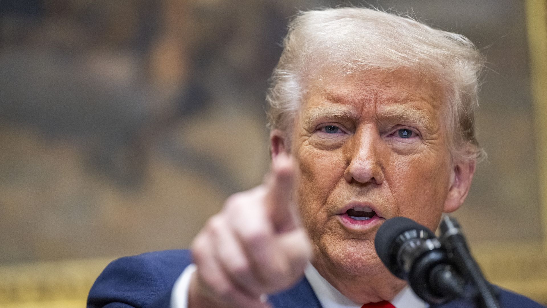 US President Donald Trump speaks in the Roosevelt Room of the White House in Washington, DC, on March 3, 2025. 