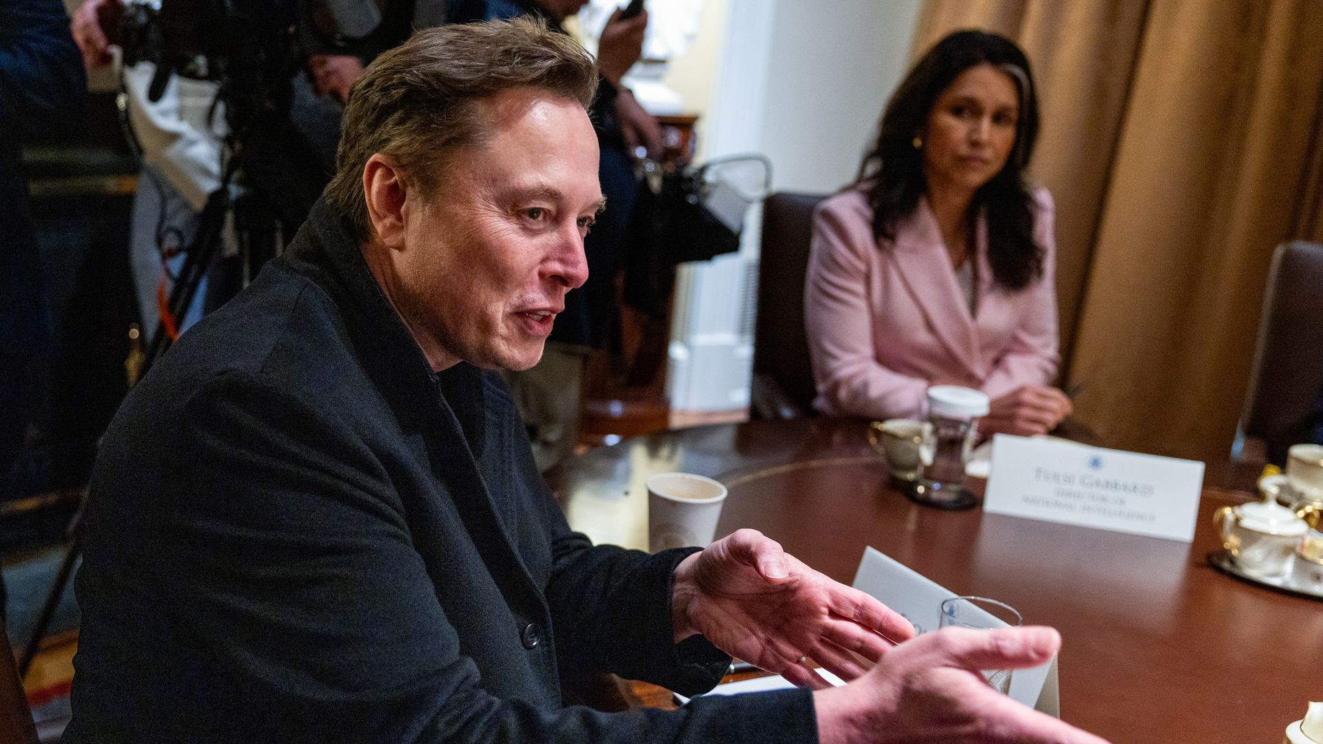 Elon Musk at a cabinet meeting at the White House.