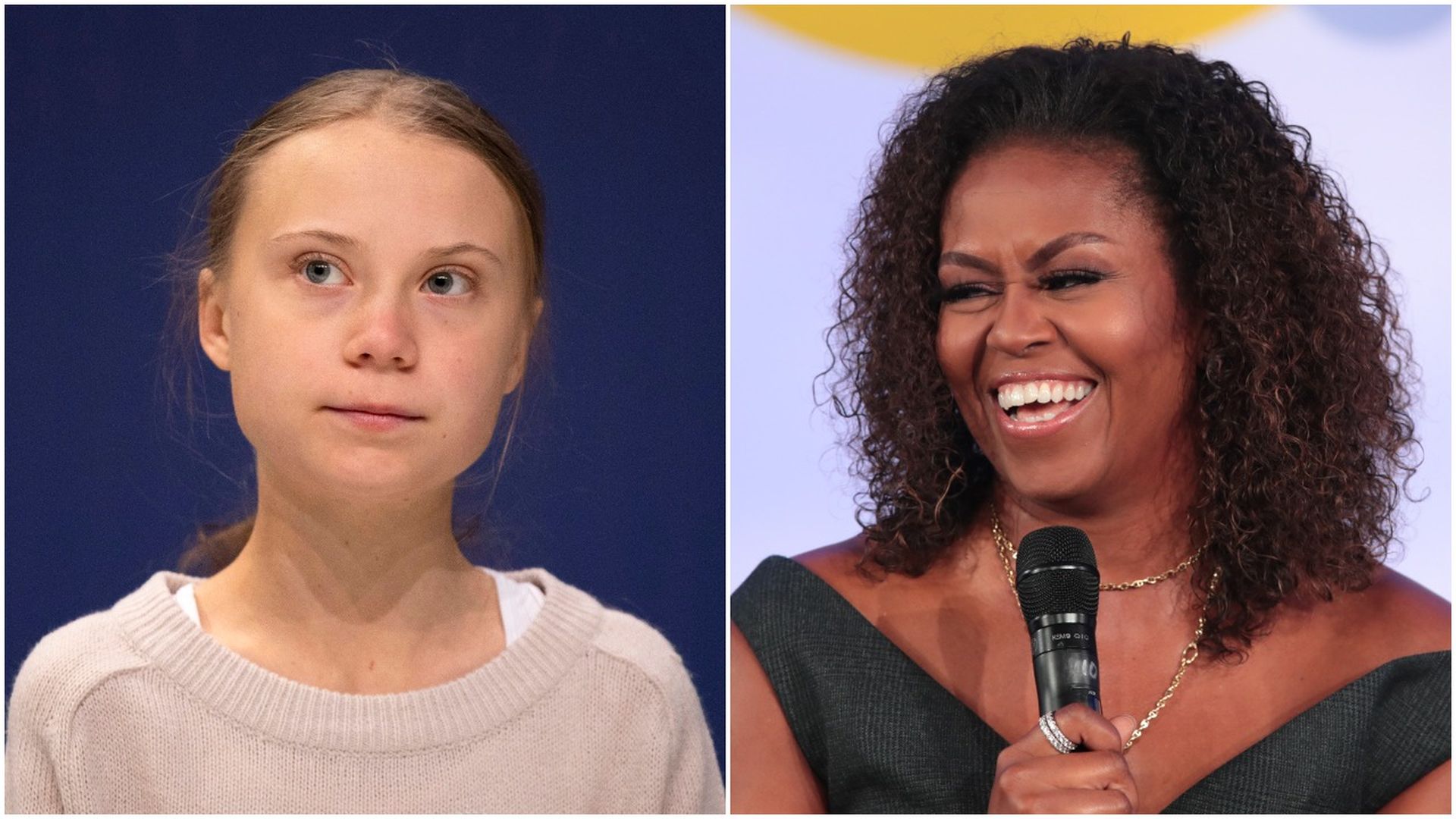 Greta Thunberg and former First Lady Michelle Obama