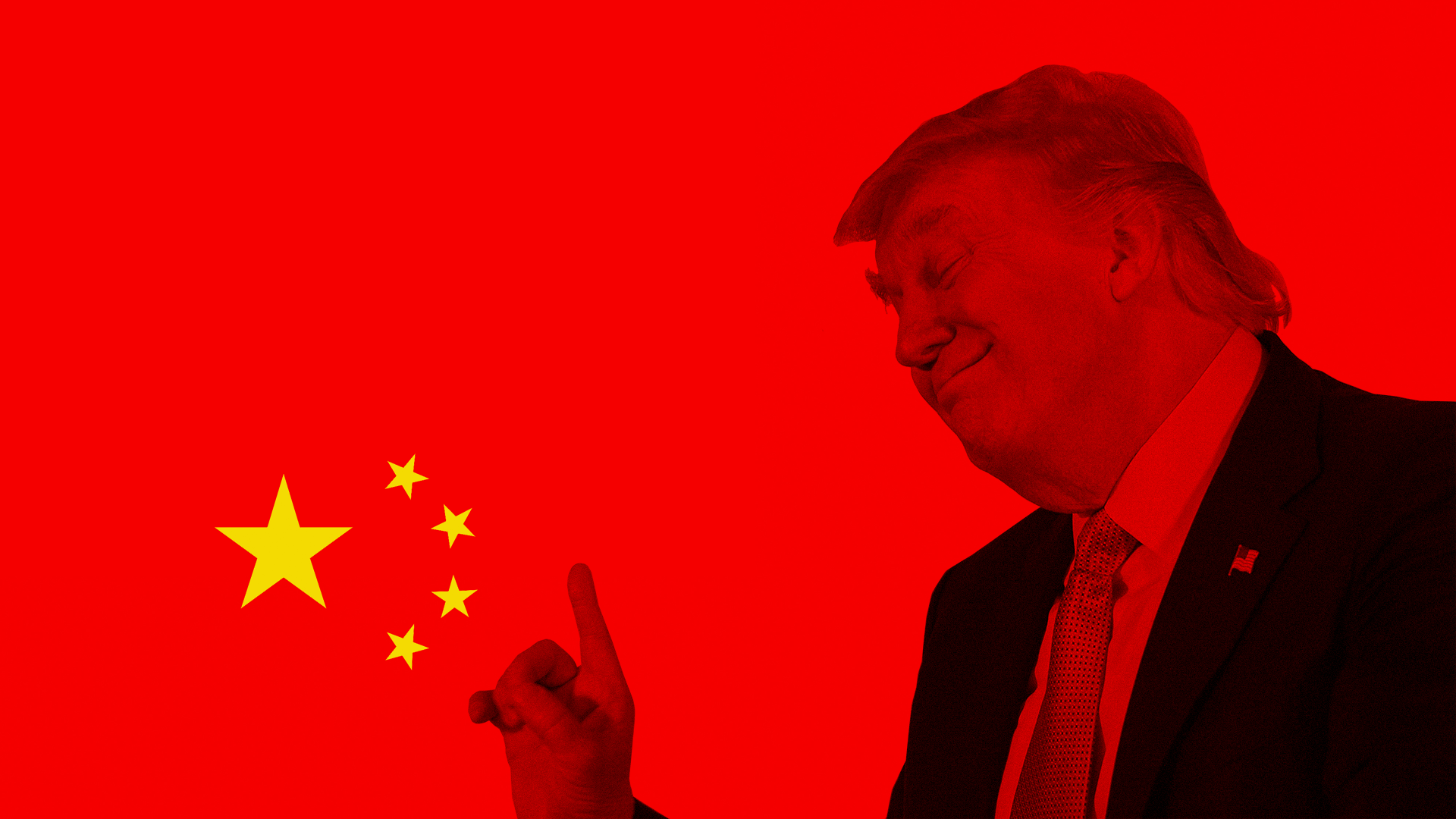 Animated GIF of President Trump wagging his finger at China's stars