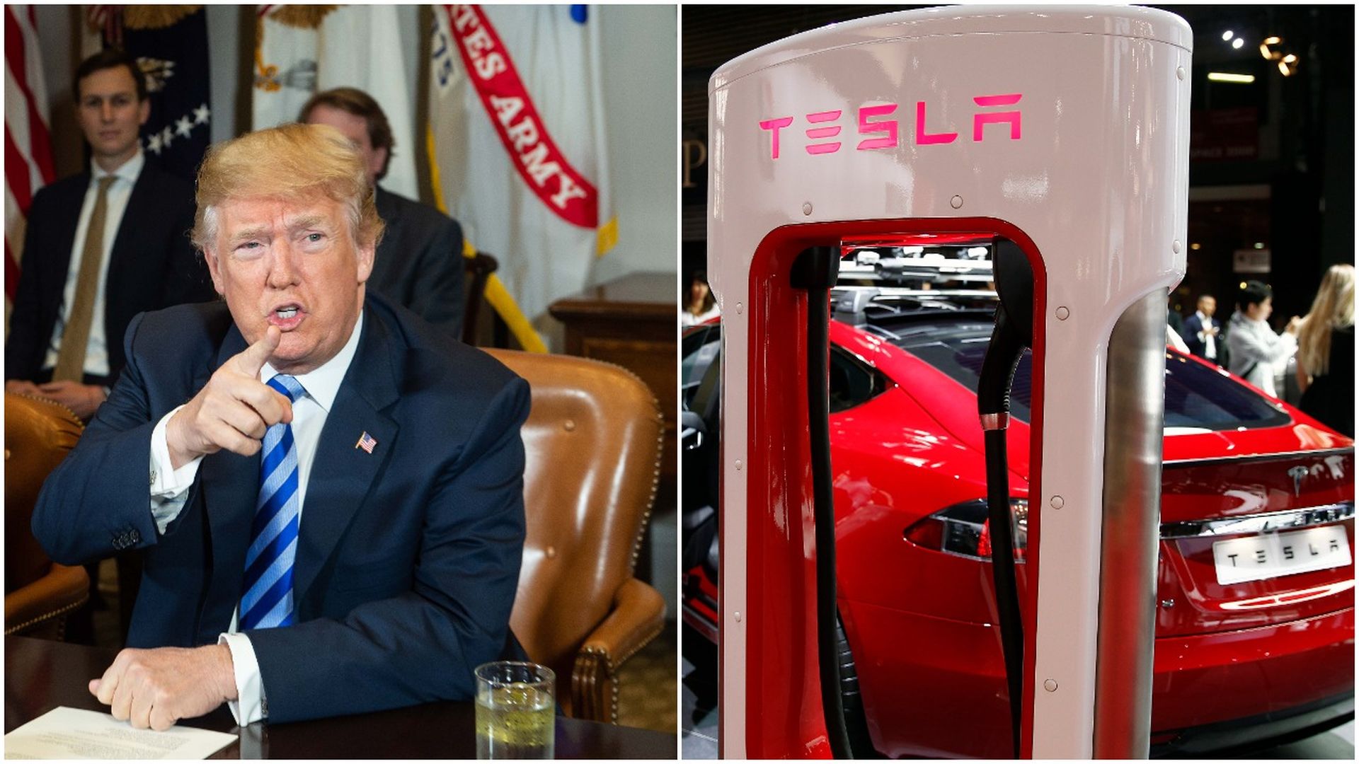 Trump and Tesla car charger