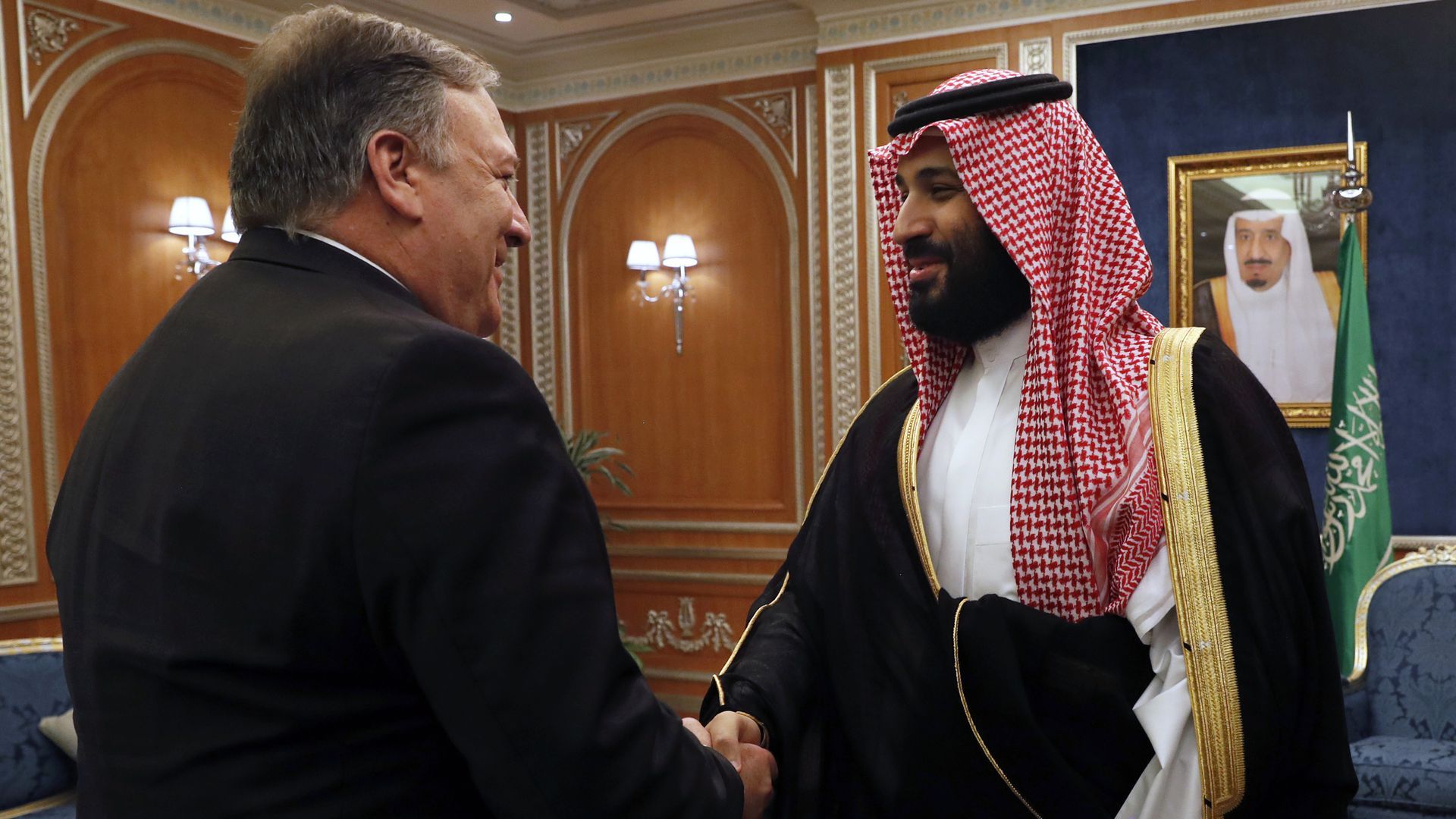 Sec. of State Mike Pompeo greets Mohammed bin Salman