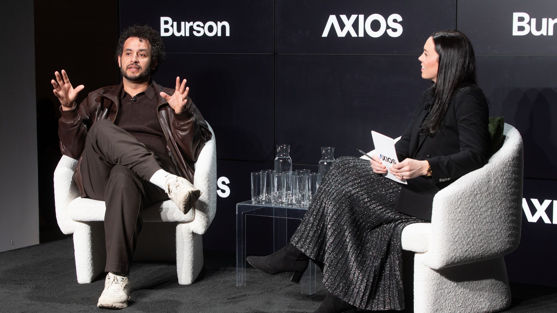 Kareem Rahma on stage at Axios Communicators Live