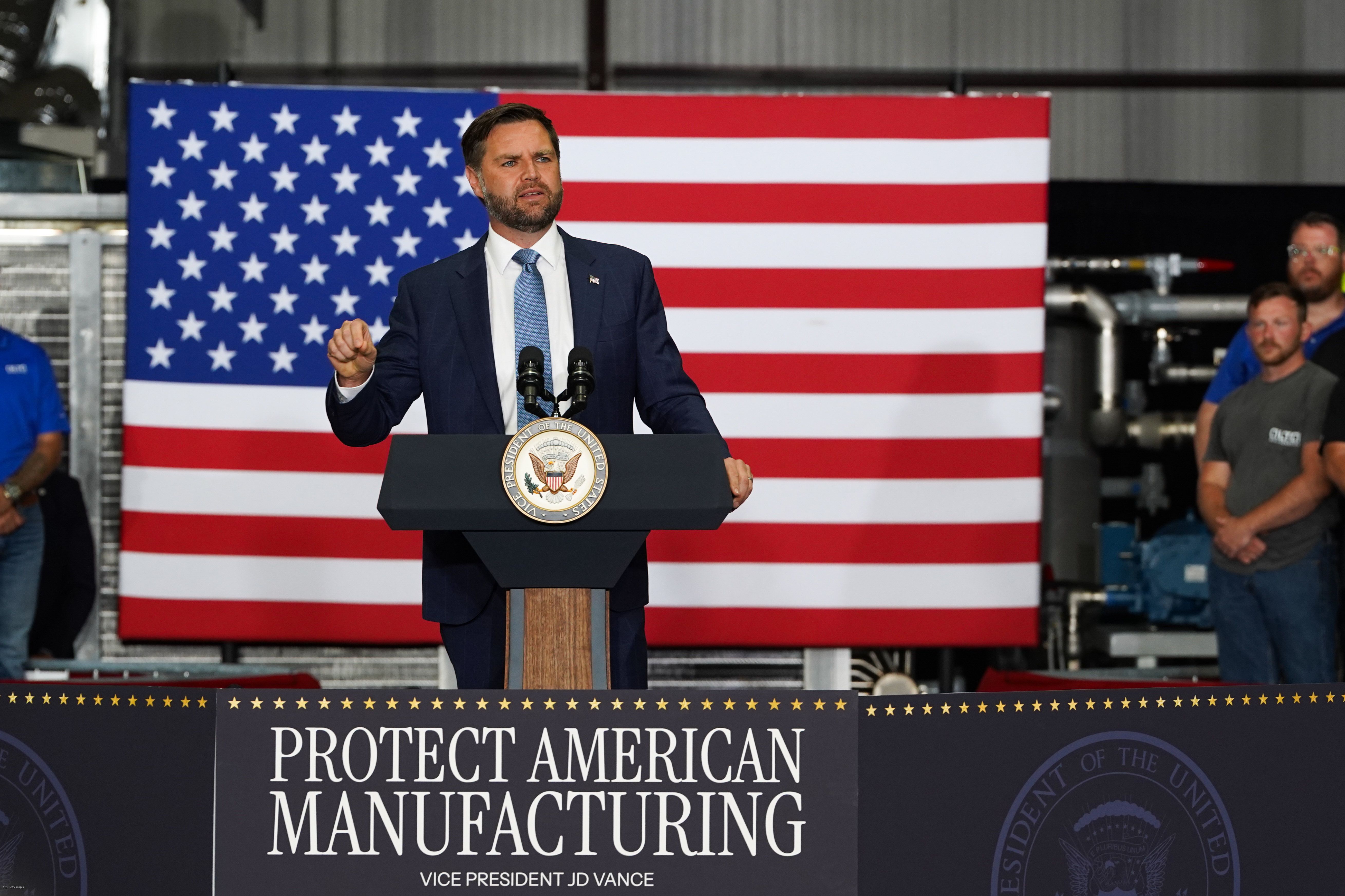 Vice President JD Vance speaks on the megabill last week in Peachtree City, Ga.