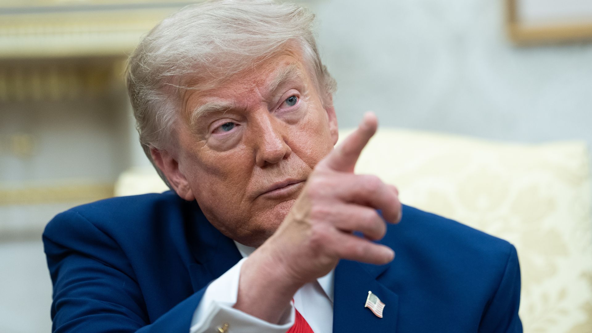 US President Donald Trump during a meeting with Joseph Aoun, Lebanon's president, not pictured, in the Oval Office of the White House in Washington, DC, US, on Tuesday, July 21, 2026.
