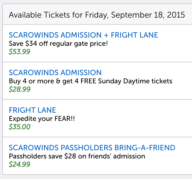 scarowinds ticket tiers pricing