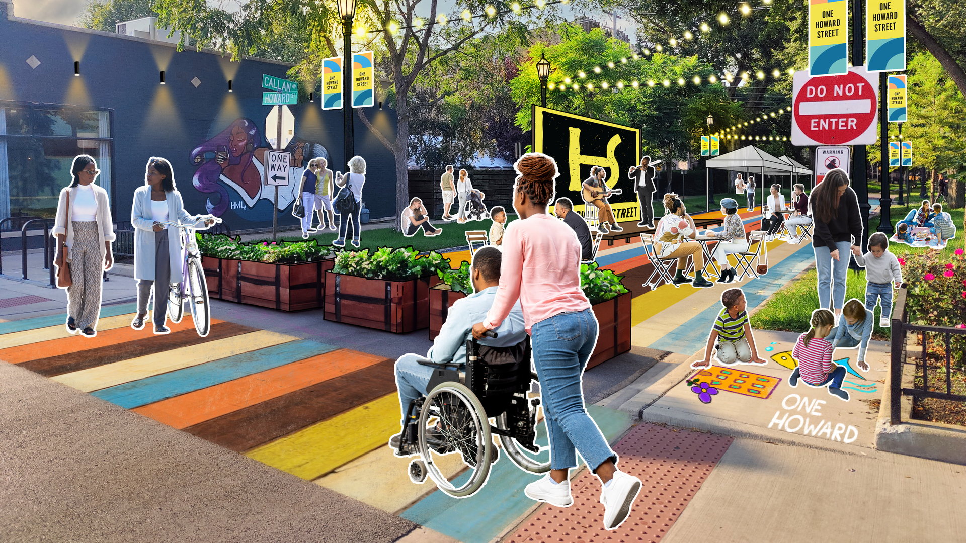 Rendering of a new pedestrian walkway