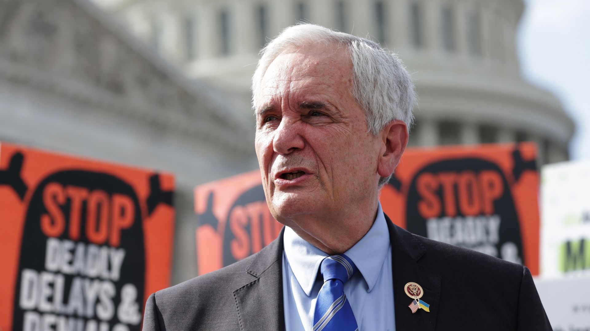 Rep. Lloyd Doggett outside the Capitol.