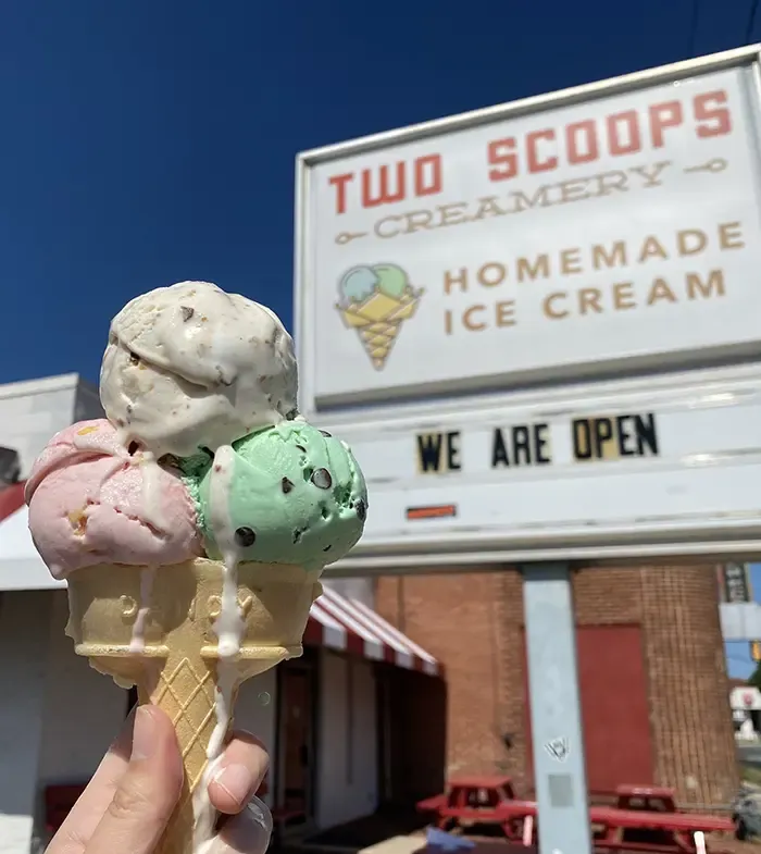 two scoops ice cream