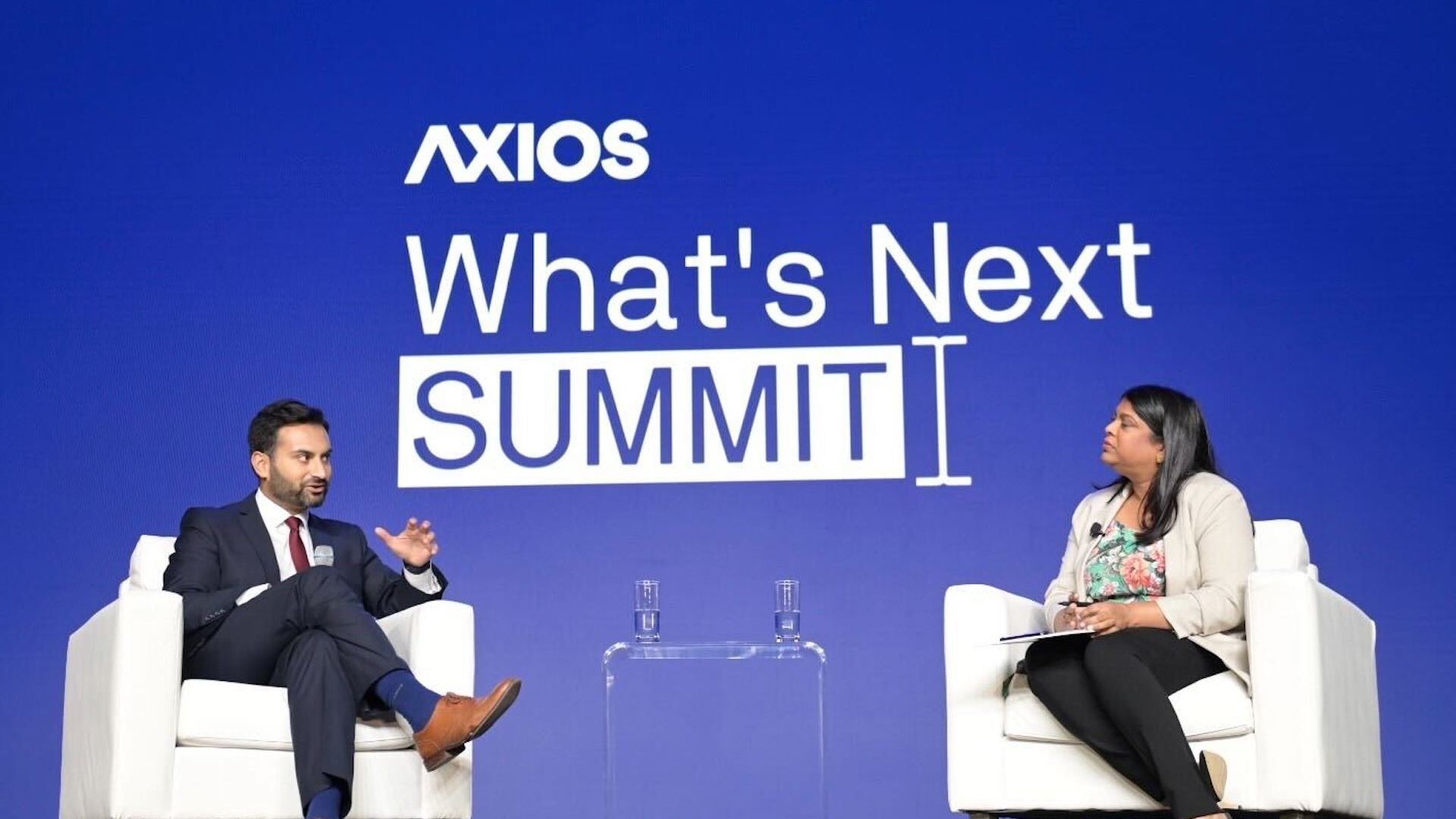 Ali Zaidi (left) speaks with Axios' Niala Boodhoo (right).
