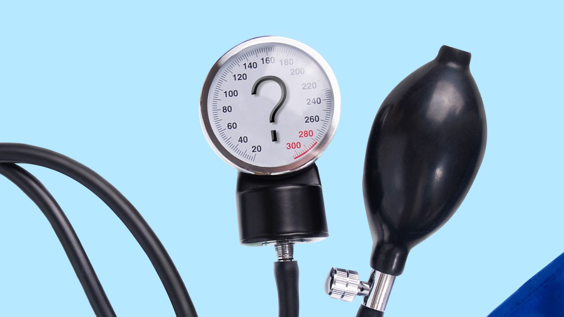 Illustration of a blood pressure monitor with a question mark needle
