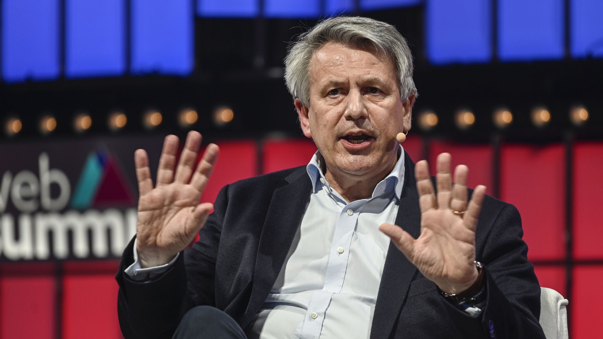 Shell CEO Ben van Beurden speaking in Lisbon, Portugal, in November 2021.