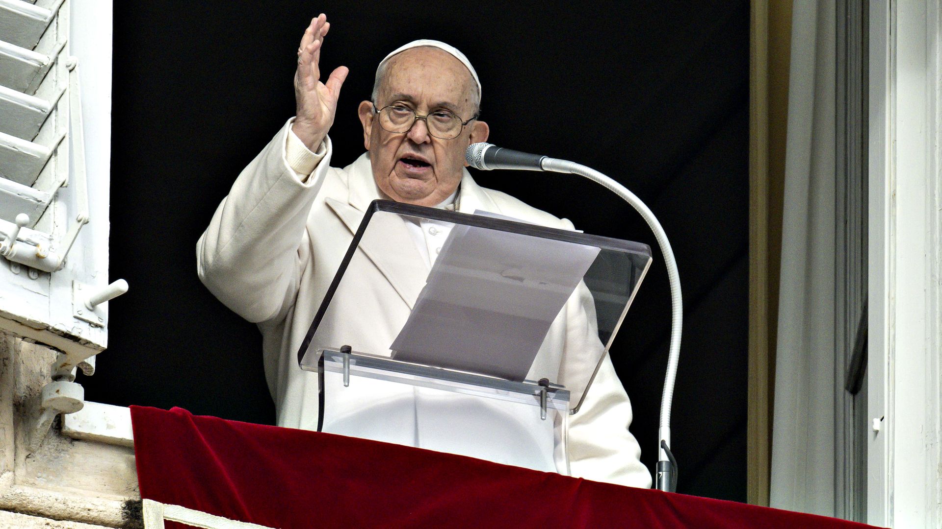 Pope Francis speaking in Vatican City, Vatican, on Dec. 8.