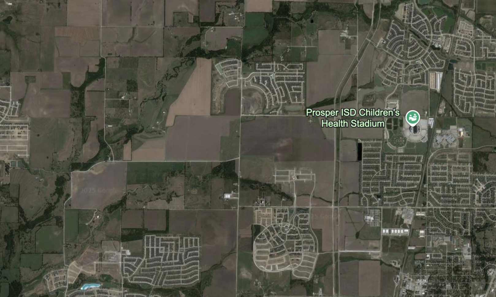 An aerial view of a map