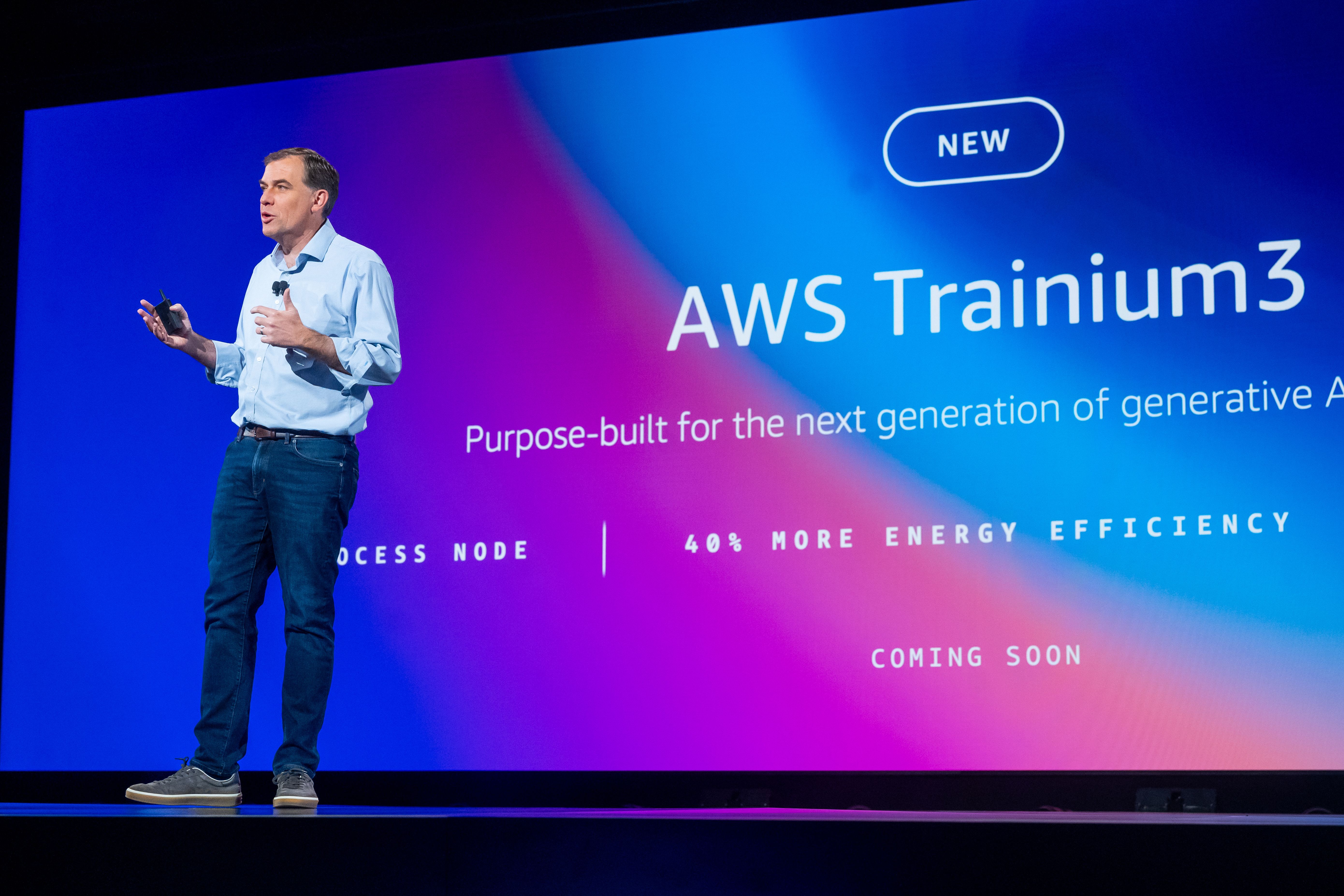 AWS CEO Matt Garman at Amazon's re:Invent event in Las Vegas yesterday. 