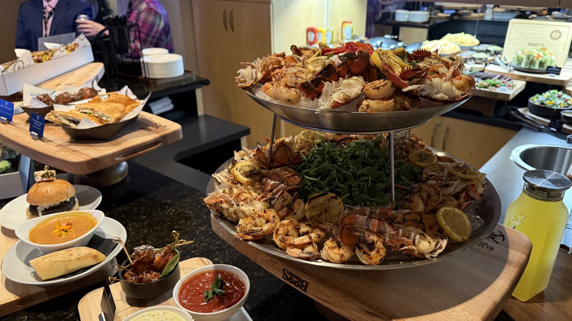 A seafood tower platter. 